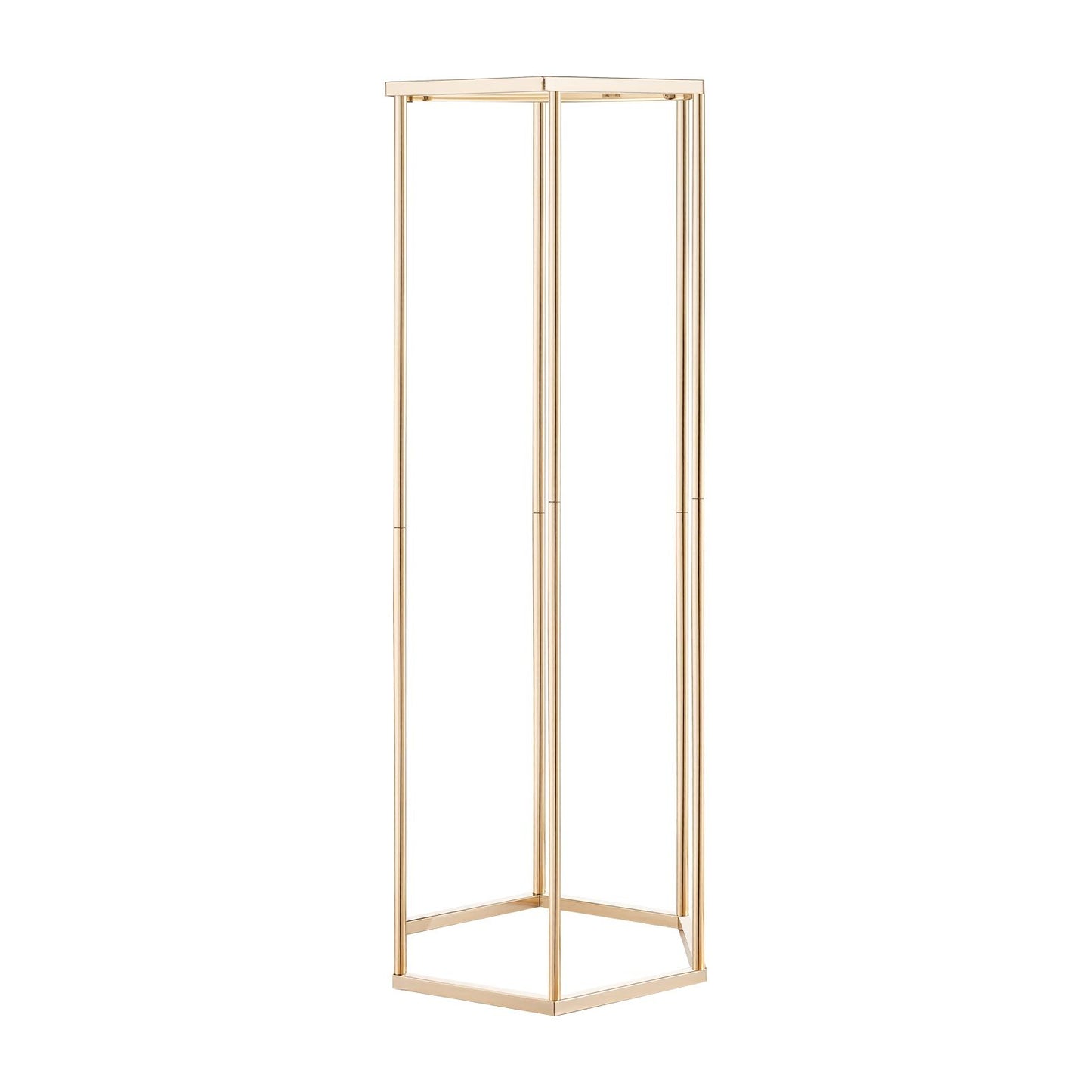 Wedding Flower Stand, 10PCS 80cm Column Flower Stand, Floral Stands with Acrylic Laminate, Hexagonal Cubic Floral Display Rack for Wedding, Party, Birthday, Home, French Gold Centerpiece Stands