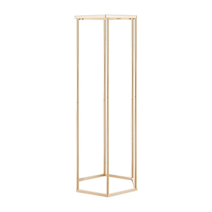 Wedding Flower Stand, 10PCS 80cm Column Flower Stand, Floral Stands with Acrylic Laminate, Hexagonal Cubic Floral Display Rack for Wedding, Party, Birthday, Home, French Gold Centerpiece Stands