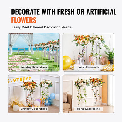 Set of 2 Acrylic Flower Stands, 0.8m Tall Wedding & Event Centerpieces