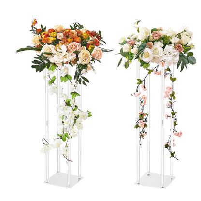 Set of 2 Acrylic Flower Stands, 0.8m Tall Wedding & Event Centerpieces