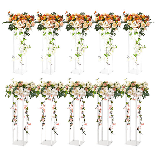VEVOR 10PCS 23.6inch/60cm High Wedding Flower Stand, With Acrylic Laminate,Acrylic