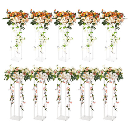 10PCS 0.6m High Acrylic Flower Stand, Geometric Centerpiece for Events & Decor