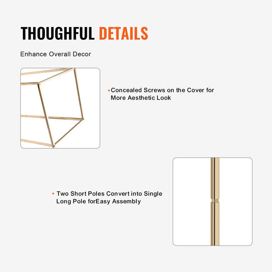 Gold Geometric Floral Display Stands - 80cm Metal Vase Columns for Events