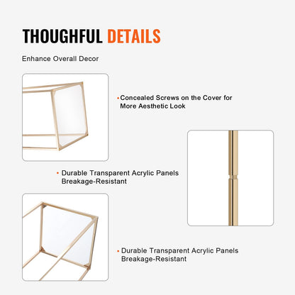 10 Gold Geometric Flower Stands with Acrylic Laminate for Weddings & Events