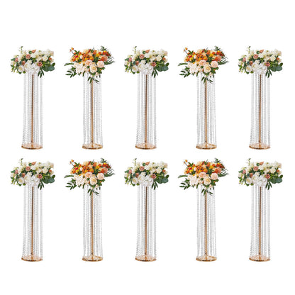 Luxurious 10PCS 0.9m Crystal Flower Stands for Weddings and Events Decor