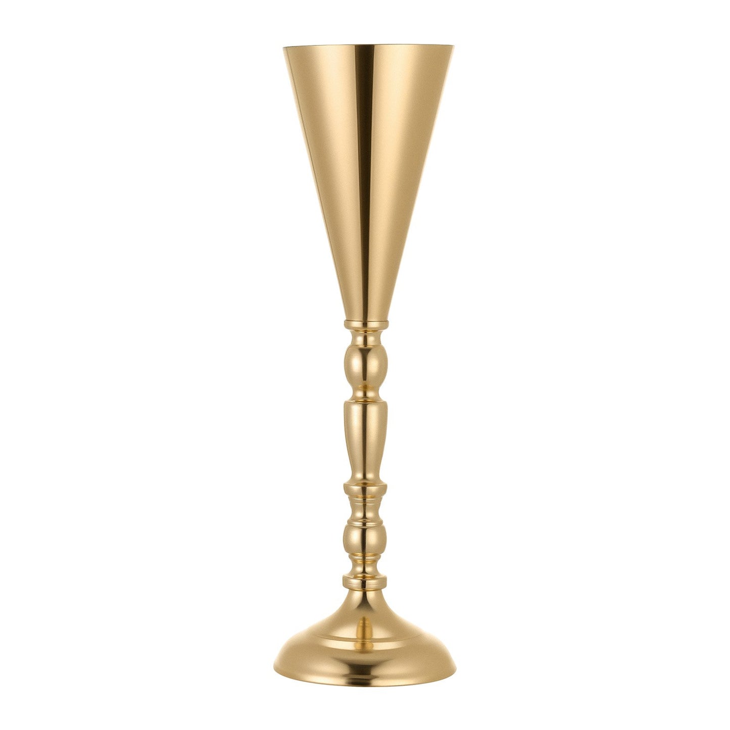 20 PCS Wedding Flower Vase, 43 cm Tall Trumpet Flower Table Centerpieces, Banquet Vases Easy Installation, Electroplated Versatile Arrangement Stand for Party Events Home Decor Reception, Gold