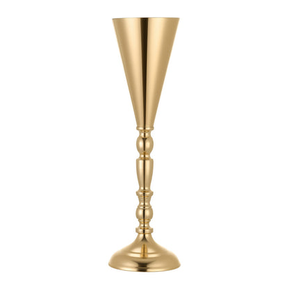20 PCS Wedding Flower Vase, 43 cm Tall Trumpet Flower Table Centerpieces, Banquet Vases Easy Installation, Electroplated Versatile Arrangement Stand for Party Events Home Decor Reception, Gold