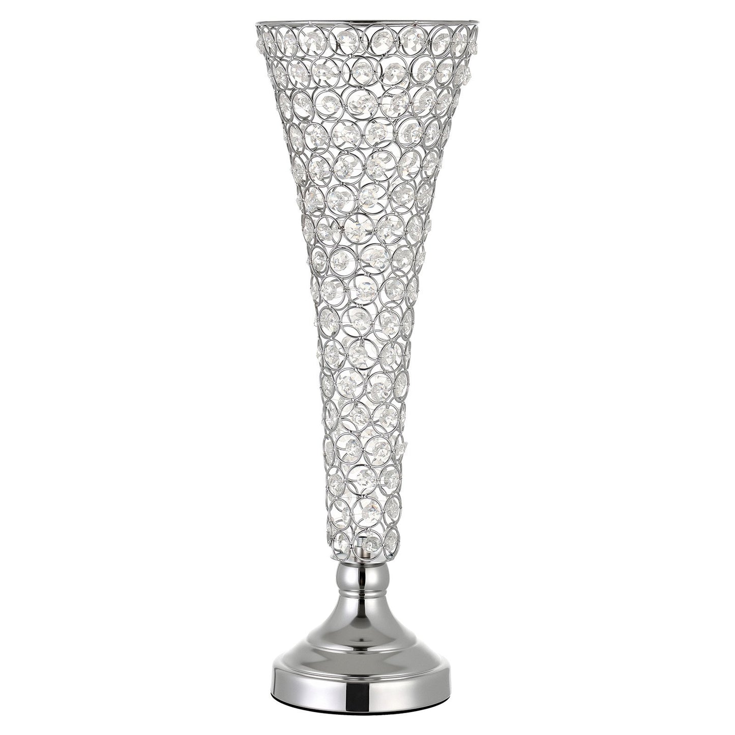 4 PCS Crystal Wedding Flower Vase, 51 cm Tall Flower Table Centerpieces, Crystal Cylinder Banquet Vases Easy Installation, Versatile Arrangement Stand for Party Events Room Home Decor, Silver