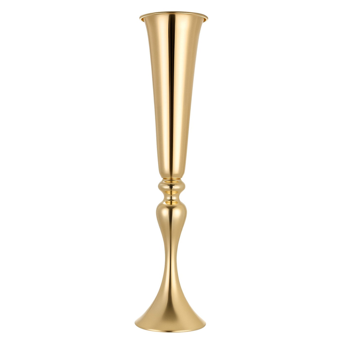 12 PCS Wedding Flower Vase, 55 cm Tall Trumpet Flower Table Centerpieces, Banquet Vases Easy Installation, Electroplated Versatile Arrangement Stand for Party Events Home Decor Reception, Gold