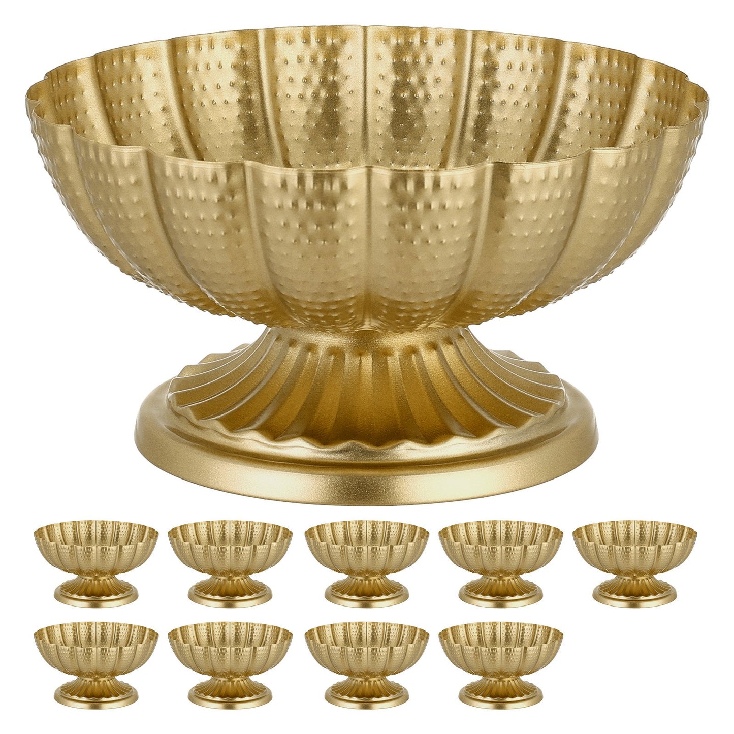 10 PCS Wedding Flower Vase, 12 cm Tall Mini Flower Table Centerpieces, Small Floral Bowl Decorative Easy Installation, Versatile Arrangement Stand for Party Events Home Decor Reception, Gold