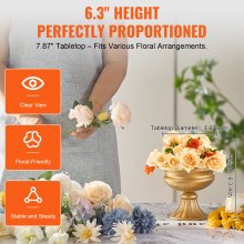 10 Gold Metal Flower Vase Stands for Wedding Table Decor, 16cm Height