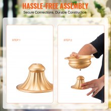 10 Gold Metal Flower Vase Stands for Wedding Table Decor, 16cm Height