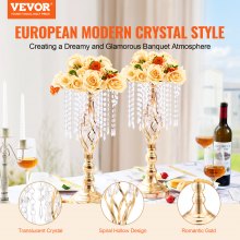 12-Piece 0.49m Crystal Flower Stand Vases for Weddings and Events Decor