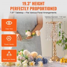 12-Piece 0.49m Crystal Flower Stand Vases for Weddings and Events Decor
