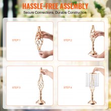 12-Piece 0.49m Crystal Flower Stand Vases for Weddings and Events Decor