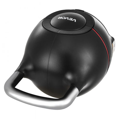 VEVOR Adjustable Kettlebell with 7 Weight Levels 2/5/8/11/14/17/20 kg (Black)