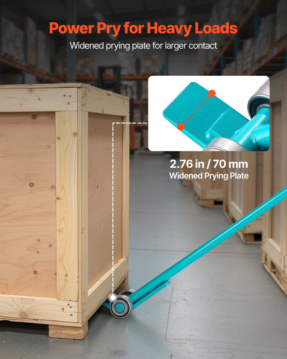 Prylever Bar, 4 T Weight Capacity, 1.4 m Carbon Steel Handle Lever Dolly, Pry Lever Bar with Wheels for Large Pallets, Heavy Items, Concrete Blocks, Heavy Duty Equipment Handling