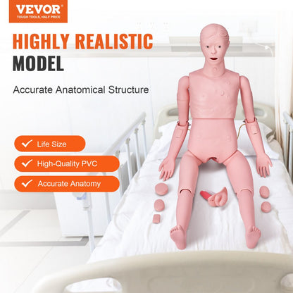 VEVOR Male Manikin Model Anatomical Nursing Training Patient Care Teach Practice