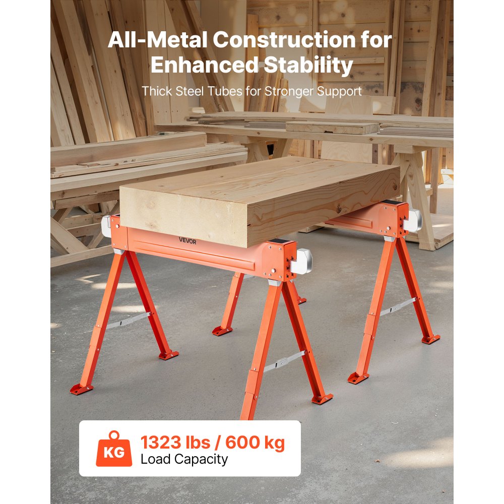 Saw Horses 2 Pack Work Bench Heavy Duty 600.1 kg Capacity for Woodworking