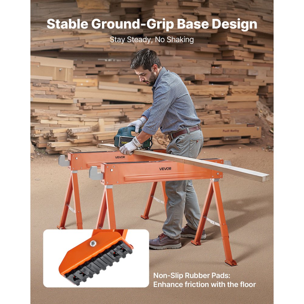 Saw Horses 2 Pack Work Bench Heavy Duty 600.1 kg Capacity for Woodworking