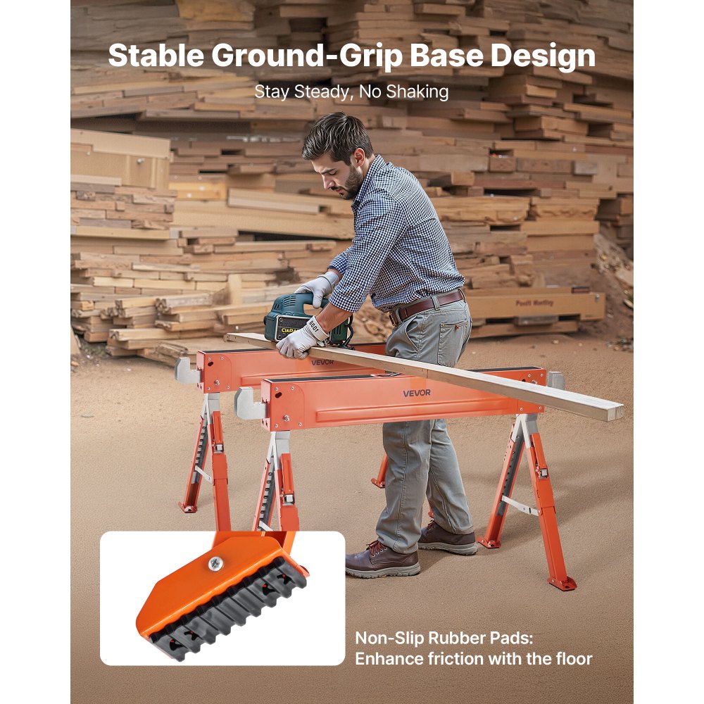 Saw Horses 2 Pack Work Bench Heavy Duty 816.5 kg Load Adjustable Height