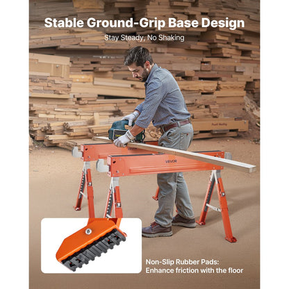 Saw Horses 2 Pack Work Bench Heavy Duty 816.5 kg Load Adjustable Height