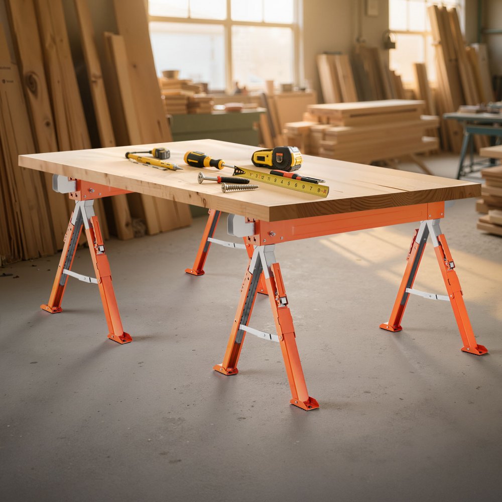 Saw Horses 2 Pack Work Bench Heavy Duty 816.5 kg Load Adjustable Height