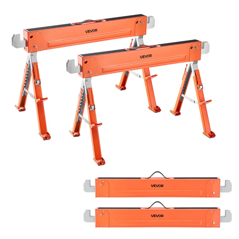 Saw Horses 2 Pack Work Bench Heavy Duty 816.5 kg Load Adjustable Height