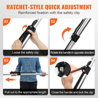 Adjustable Heavy-Duty Steel Cargo Stabilizer Bar, 89-104" (226-264 cm), 140 kg Capacity