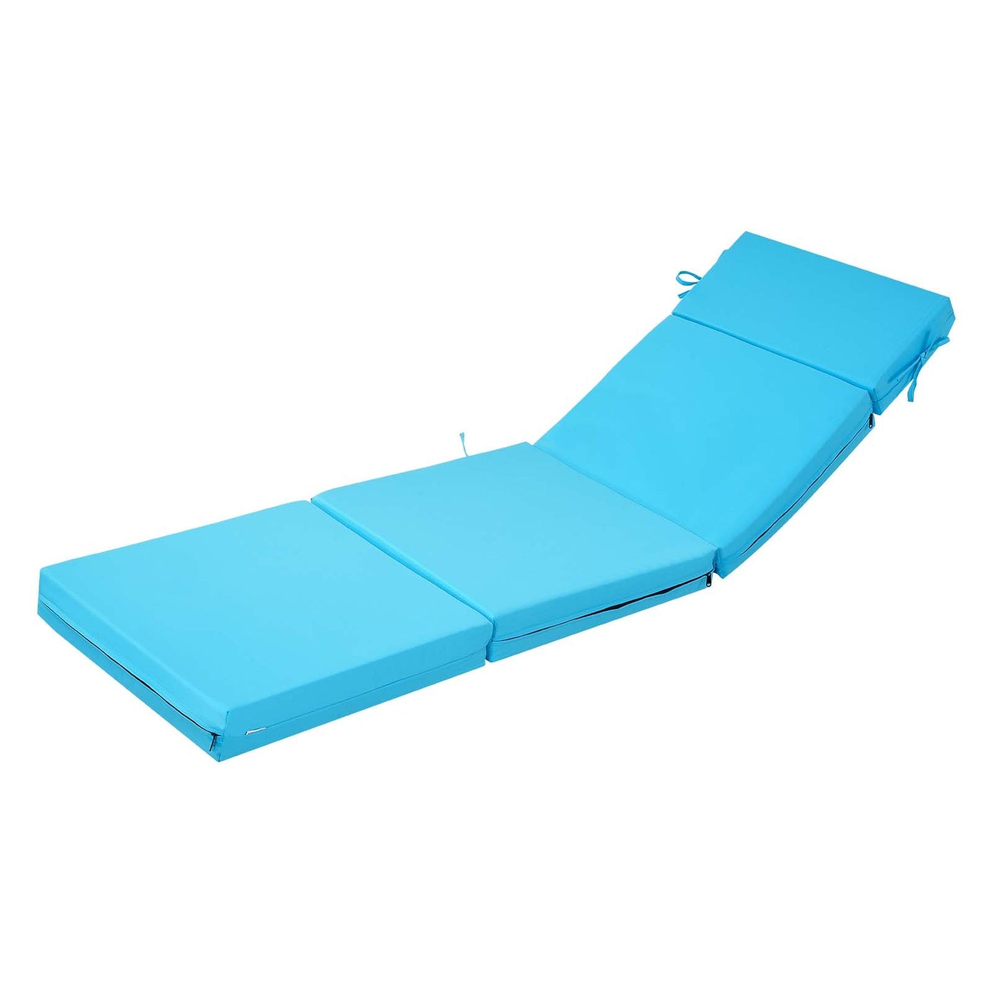 Chaise Lounge Cushion, 183x53.3x9.8 cm, Set of 2 Outdoor Lounge Chair Cushions, Waterproof & Fade-Resistant, Sun Lounger Cushions with Ties, Thick Patio Lounger Pads for Pool Deck, Teal Color