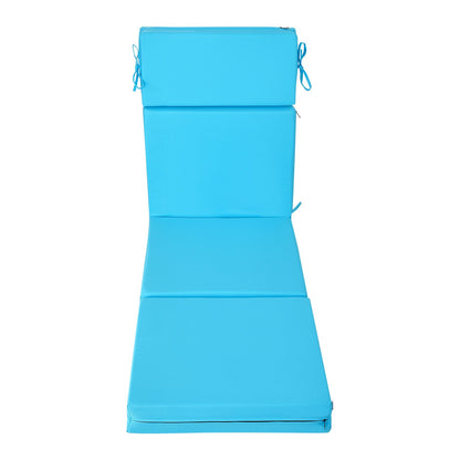 Chaise Lounge Cushion, 183x53.3x9.8 cm, Set of 2 Outdoor Lounge Chair Cushions, Waterproof & Fade-Resistant, Sun Lounger Cushions with Ties, Thick Patio Lounger Pads for Pool Deck, Teal Color