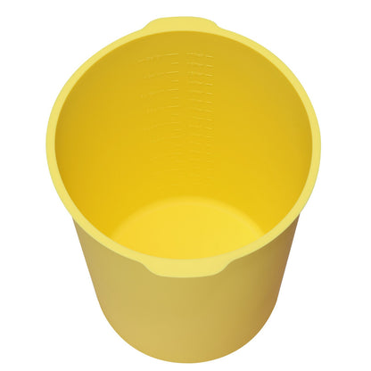 2 Pcs 18.9L Bucket Liner for Concrete Mix, Reusable Silicone Mortar Bucket Liner for Thinset Paint Concrete Epoxy Mixing, Heavy-duty Grout Mixer Insert with Measurements, Blue & Yellow