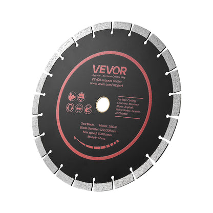 Diamond Blades 306 mm, 3-Pack Concrete Saw Blade Set, 25.4 mm Arbor, High-Hardness Diamond Segments, 65Mn Steel Core, Dry Wet Cutting, Clean Edges for Concrete, Masonry, Brick, Stone, Granite