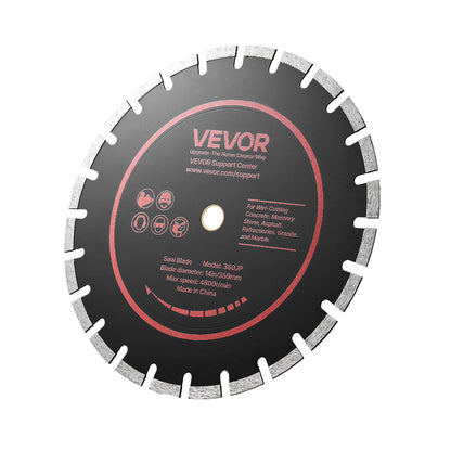 Diamond Blades 359 mm, 3-Pack Concrete Saw Blade Set, 25.4 mm Arbor, High-Hardness Diamond Segments, 65Mn Steel Core, Dry Wet Cutting, Clean Edges for Concrete, Masonry, Brick, Stone, Granite