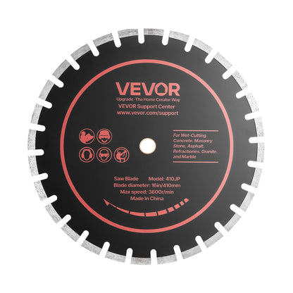 Diamond Blades 410 mm, 3-Pack Concrete Saw Blade Set, 25.4 mm Arbor, High-Hardness Diamond Segments, 65Mn Steel Core, Dry Wet Cutting, Clean Edges for Concrete, Masonry, Brick, Stone, Granite