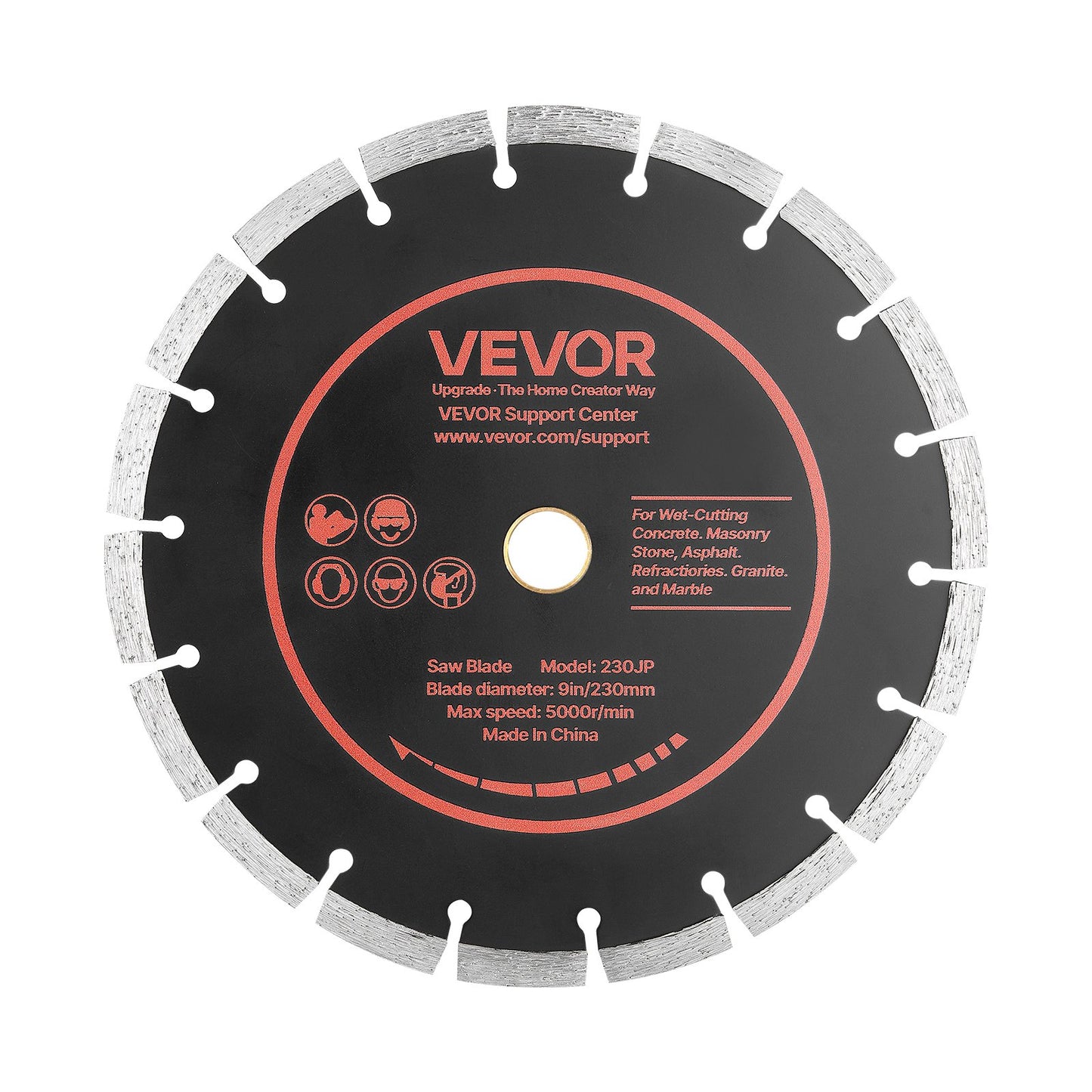 Diamond Blades 230 mm, 3-Pack Concrete Saw Blade Set, 22.2 mm Arbor, High-Hardness Diamond Segments, 65Mn Steel Core, Dry Wet Cutting, Clean Edges for Concrete, Masonry, Brick, Stone, Granite