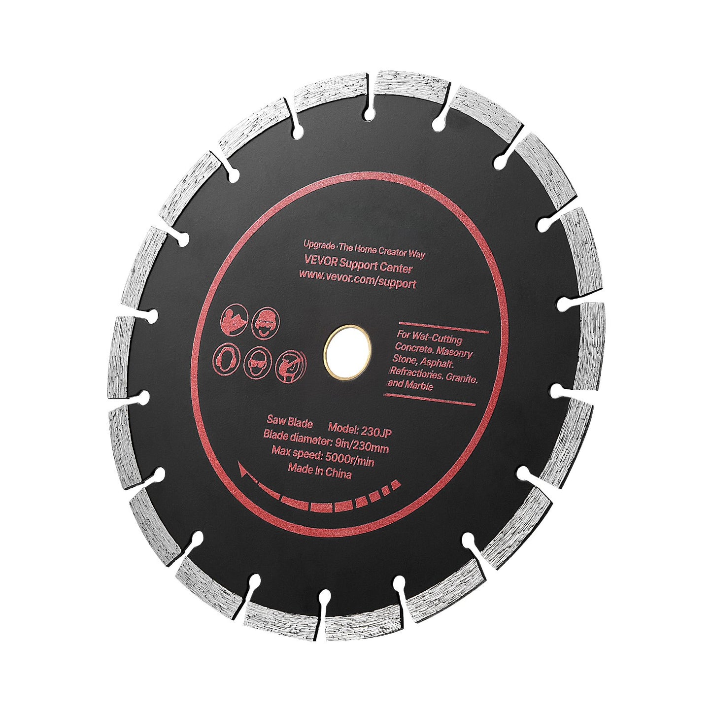 Diamond Blades 230 mm, 3-Pack Concrete Saw Blade Set, 22.2 mm Arbor, High-Hardness Diamond Segments, 65Mn Steel Core, Dry Wet Cutting, Clean Edges for Concrete, Masonry, Brick, Stone, Granite