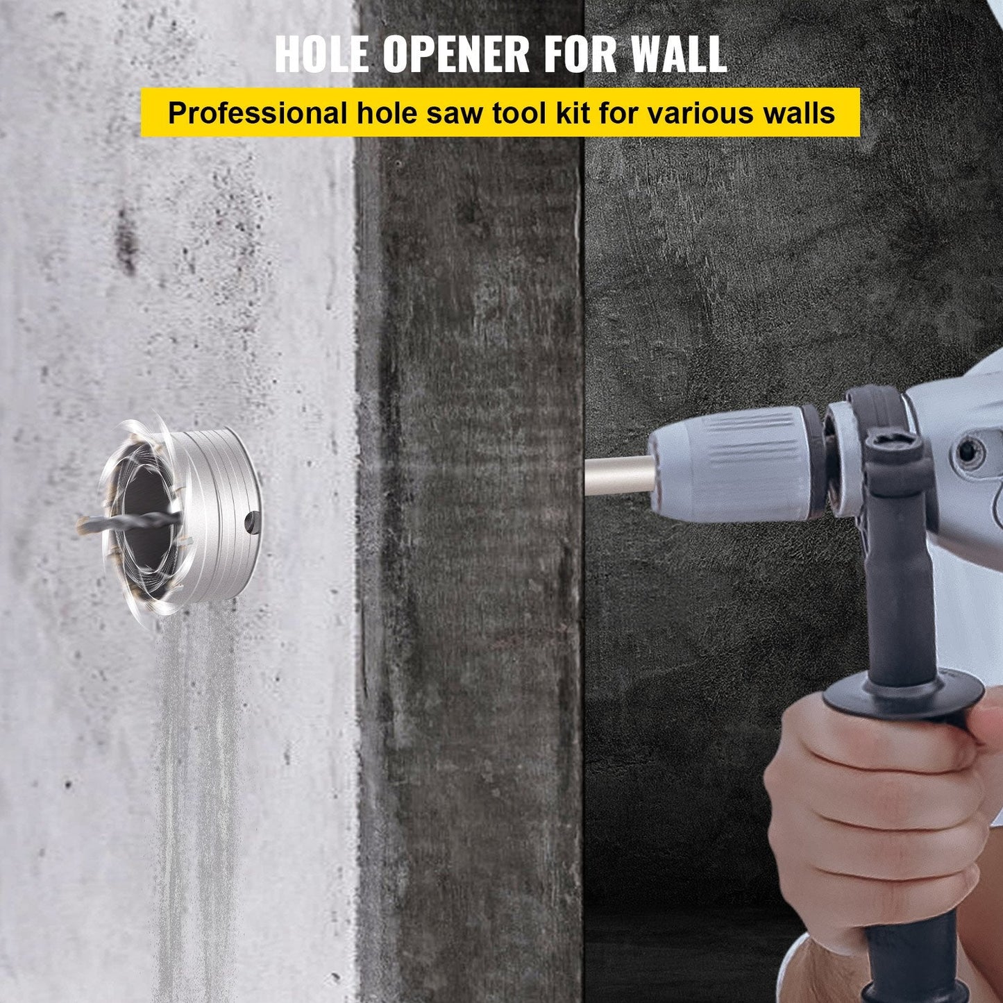 Concrete Hole Saw Kit, 30-100mm, SDS Plus & MAX Shank for Stone and Cement