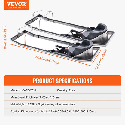 Stainless Steel Concrete Slider Knee Boards with EVA Pads, 70x20 cm, 5.1 kg