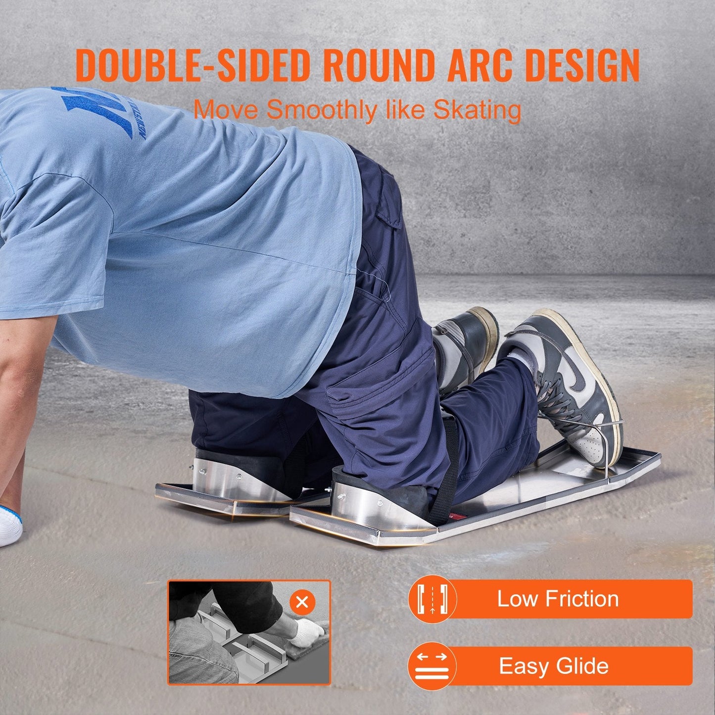 Concrete Knee Sliders with EVA Pads for Finishing, 70x20x10 cm, 4-Pack