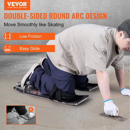 VEVOR Concrete Knee Boards Stainless Steel, 28'' x 8'' Concrete Sliders, Knee Boards