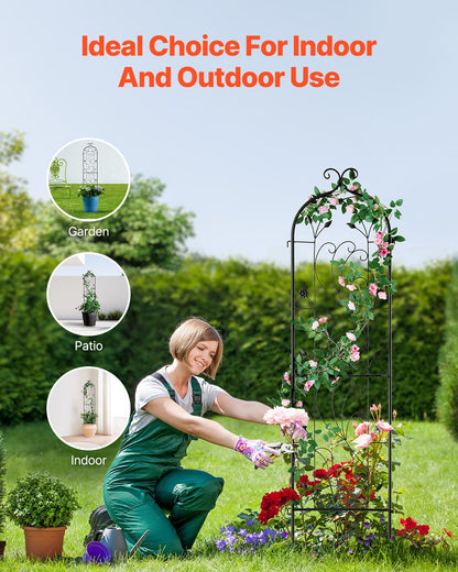VEVOR Metal Garden Trellis for Climbing Plant Support 60 x 15 in Rustproof