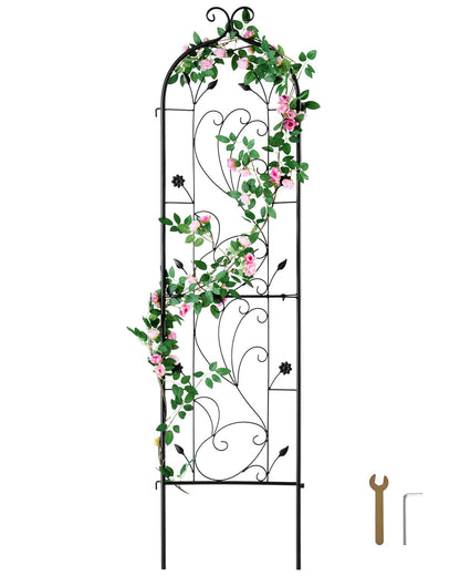 VEVOR Metal Garden Trellis for Climbing Plant Support 60 x 15 in Rustproof