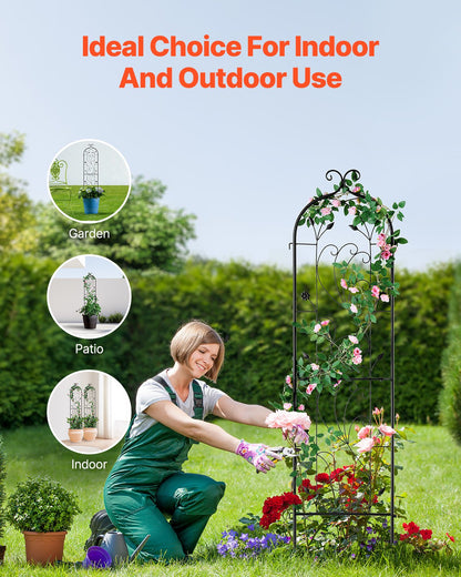 VEVOR 2 Packs Metal Garden Trellis for Climbing Plant Support 60x15 in Rustproof