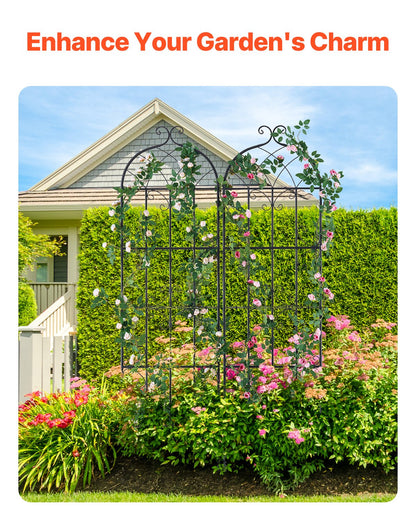 VEVOR 2 Packs Metal Garden Trellis for Climbing Plant Support 71x20 in Rustproof