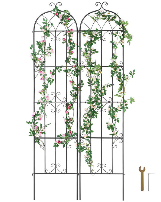 VEVOR 2 Packs Metal Garden Trellis for Climbing Plant Support 87x20 in Rustproof