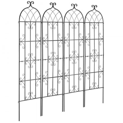 VEVOR 4 Packs Metal Garden Trellis for Climbing Plant Support 71x20 in Rustproof
