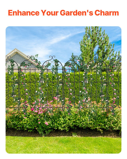 VEVOR 4 Packs Metal Garden Trellis for Climbing Plant Support 71x20 in Rustproof