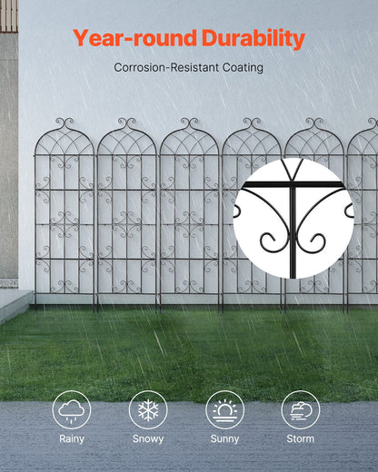 4-Pack Rustproof Metal Trellis for Climbing Plants, 1.8 x 0.5 m, Easy Setup