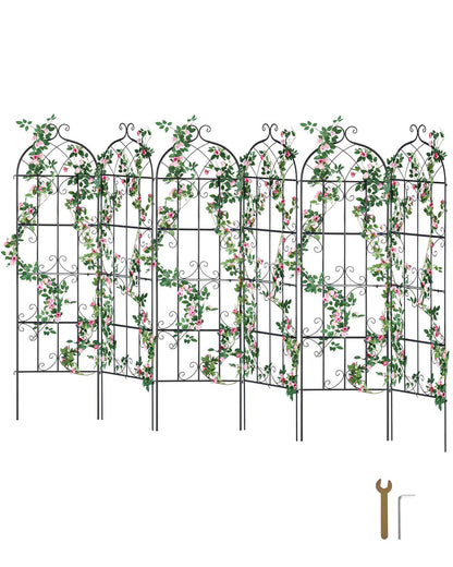 VEVOR 4 Packs Metal Garden Trellis for Climbing Plant Support 71x20 in Rustproof